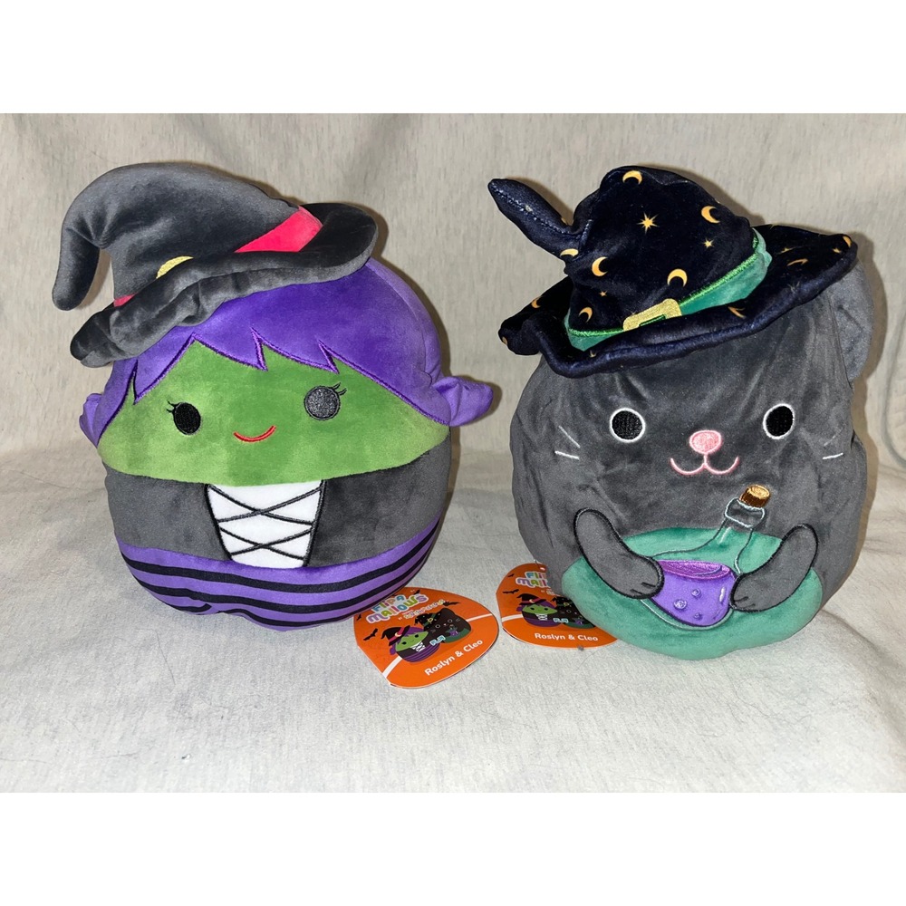 Squishmallow FlipAMallows Roslyn & Cleo Witch Cat Halloween Plush - Picture 1 of 8